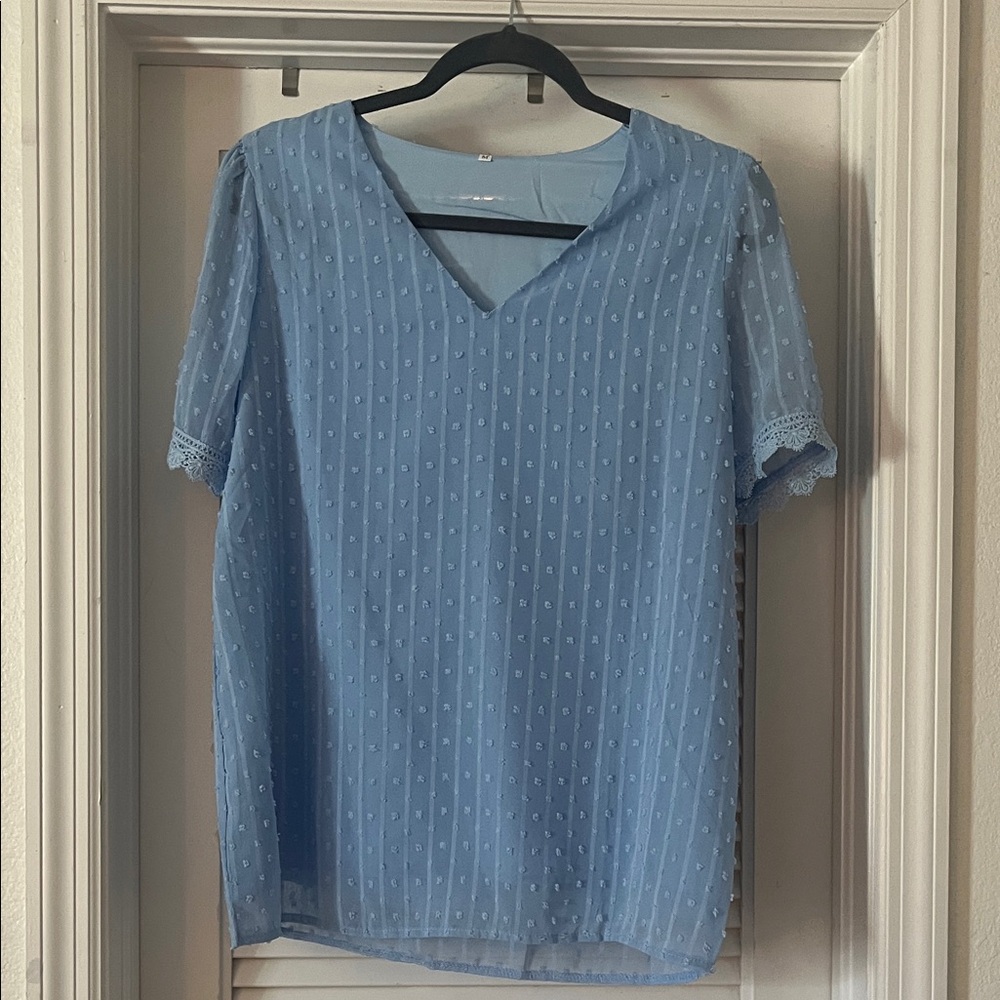 Source Unknown Light Blue Blouse